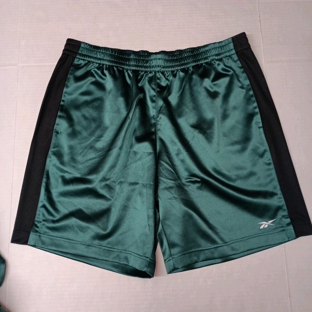 Reebok Men's Satin Mesh Basketball‎ Shorts XL Green Pull On